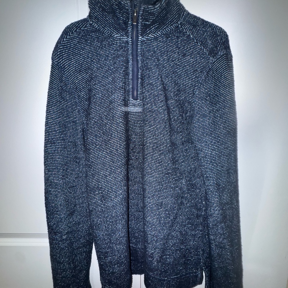 Fat Face Blue Zip Up Sweater with High Collar